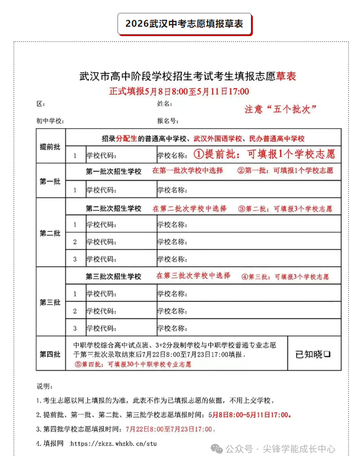 武汉中考志愿填报 武汉中考志愿填报